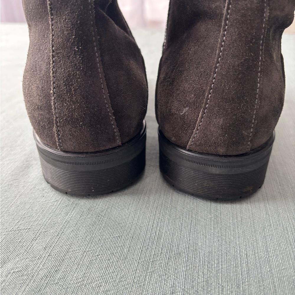 Aquatalia Brown Suede Lined Weatherproof Black Sole 8 Italy - Picture 7 of 7